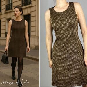 Vertigo Paris fit and flair designer dress stretch knit fitted skater skirt